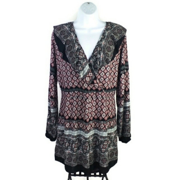 Wild Blue Sadie Robertson Ruffled Long Sleeve Shorts Romper Womens Multicolor L - Picture 1 of 16